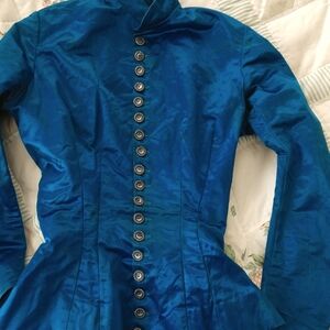 #8 True VICTORIAN Child's SILK SATIN BODICE / JACKET w Original MoonStar Buttons